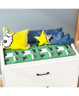 Multi-purpose changing table with three drawers, baby changing station with changing table top and drawers