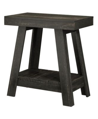 2-Tier Wooden End Table, Farmhouse Small Sofa Side Table with Storage, Rustic Grey
