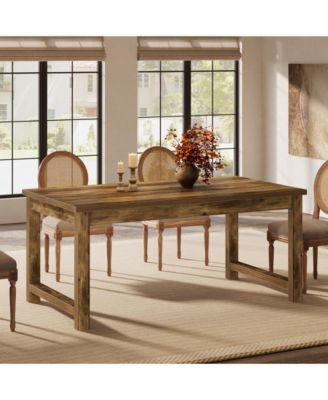 Modern Dining Table, 63 x 31.5 Inch Large Farmhouse Wood Table, Kitchen Dining Room Table