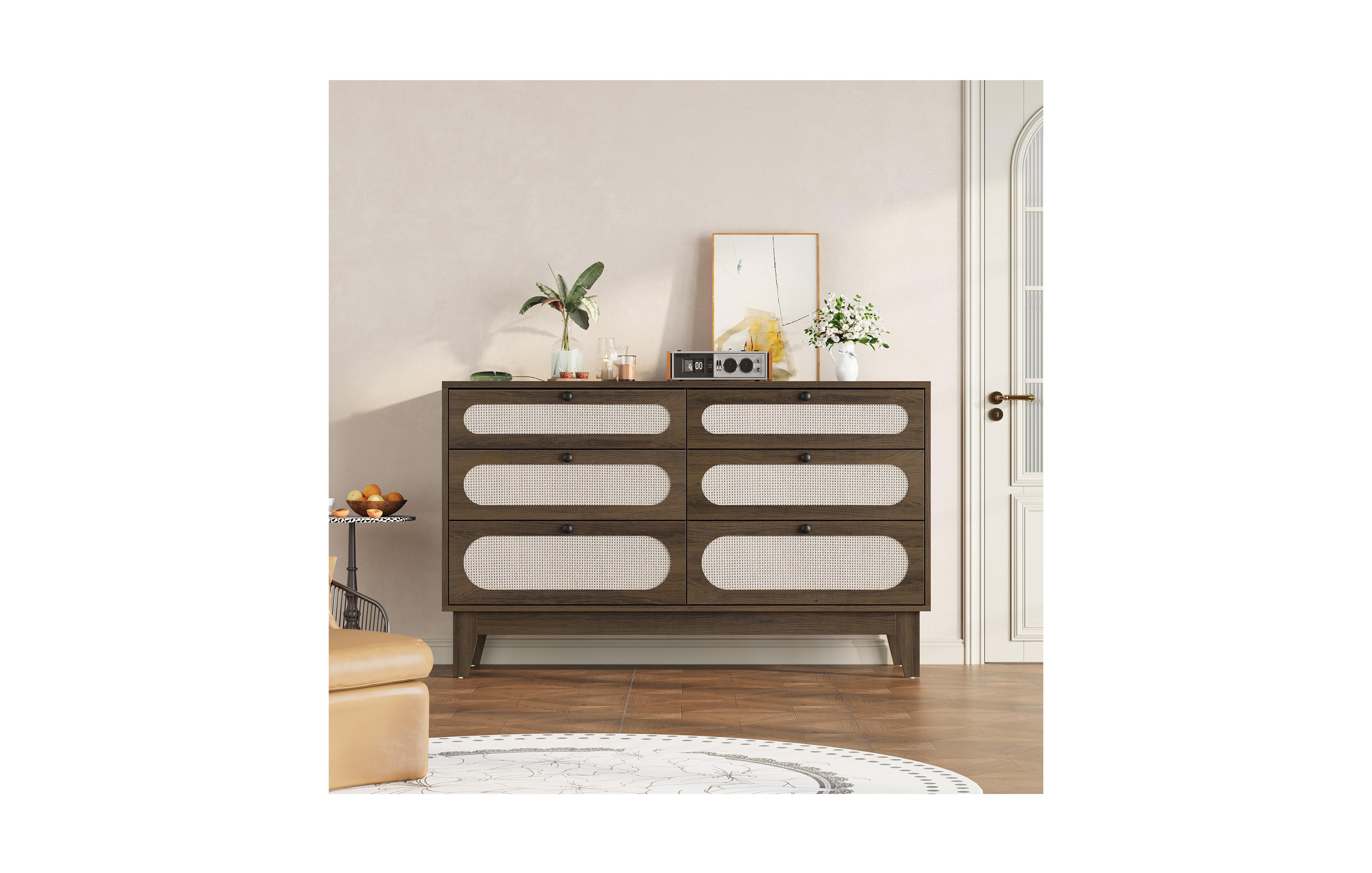 gaomon 6 Drawer Dresser for Bedroom, Wide Modern Chest of Drawers