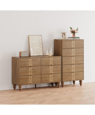 6-Drawer, 47.24" x 15.75" x 32.48", for Bedroom or Living Room Dresser