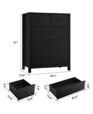 5 Drawer Dresser for Bedroom, Modern Tall Dresser Organizer with Storage Drawers