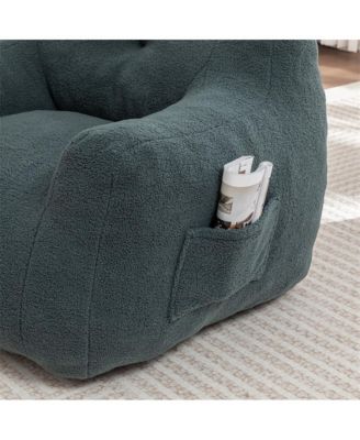 Giant Bean Bag Sofa with Armrests High-Density Foam Stuffed Lazy Sofa for Adults Removable Washable Cover