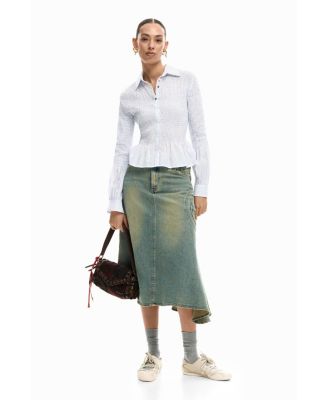 Women's Gathered striped shirt