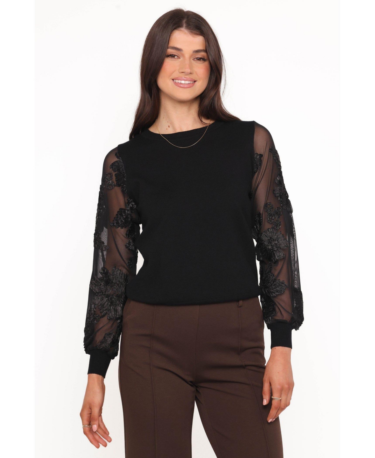 Petal and Pup Women's Cailin Sheer Sleeve Top