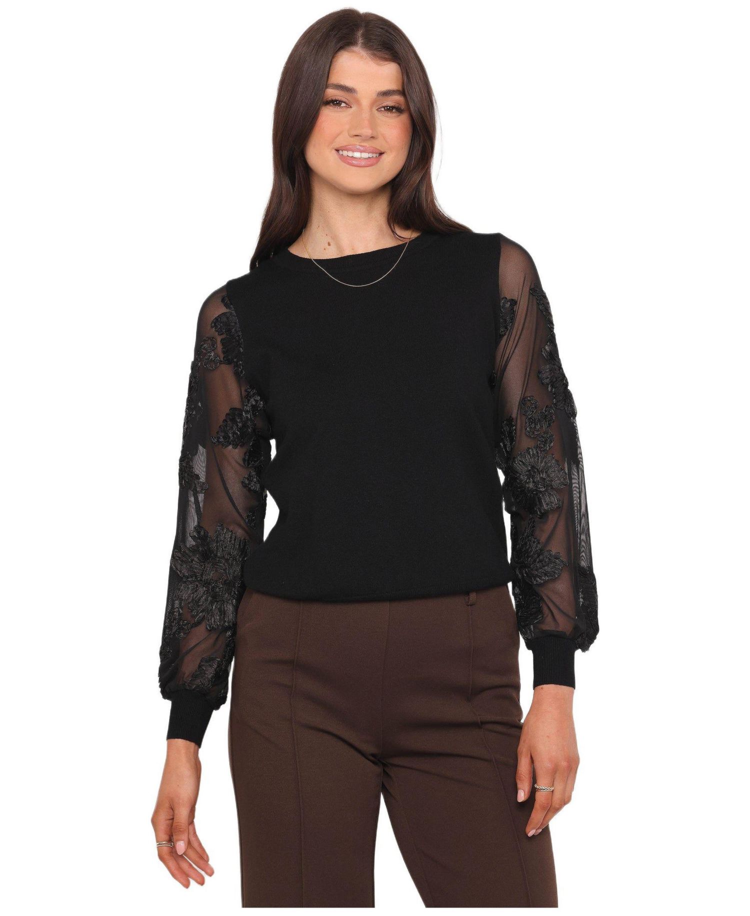 Women's Cailin Sheer Sleeve Top