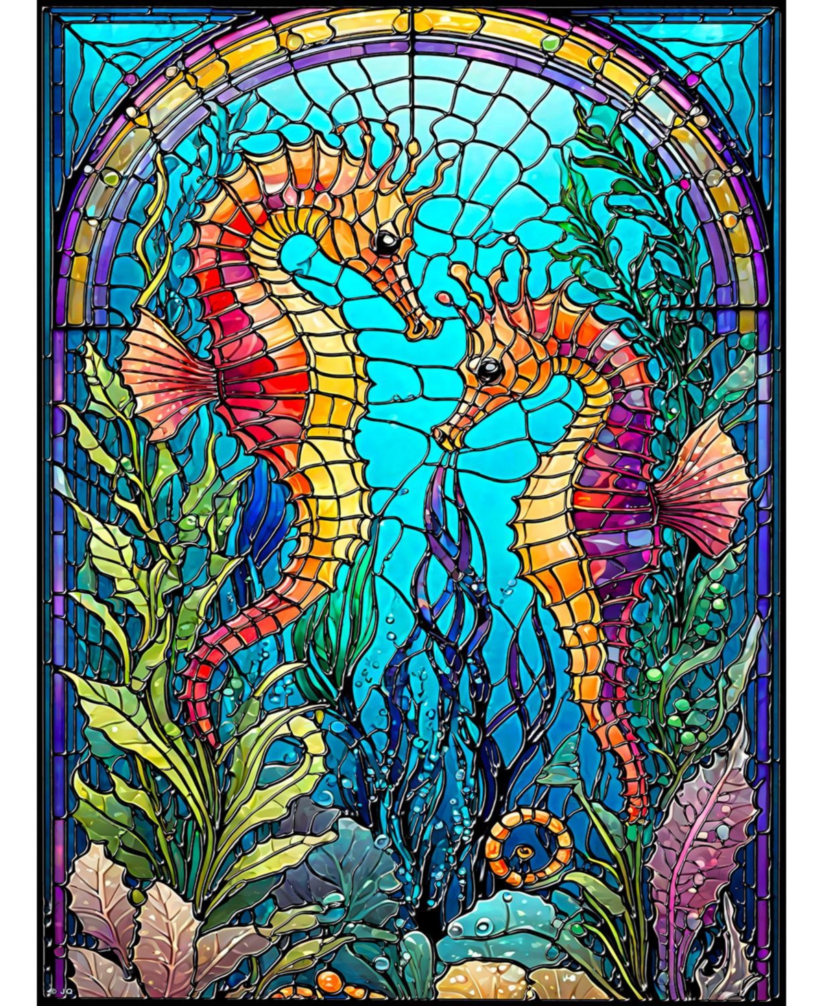 SunsOut Under the Sea Stained Glass 1000 piece Jigsaw Puzzle for Adults.