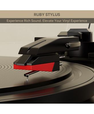 Retro Record Player System with 3-Speed Turntable, Bluetooth 5.0 & Dual Speakers