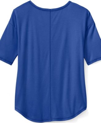 Women's Supima Micro Modal Elbow Sleeve Balletneck Curved Hem Top