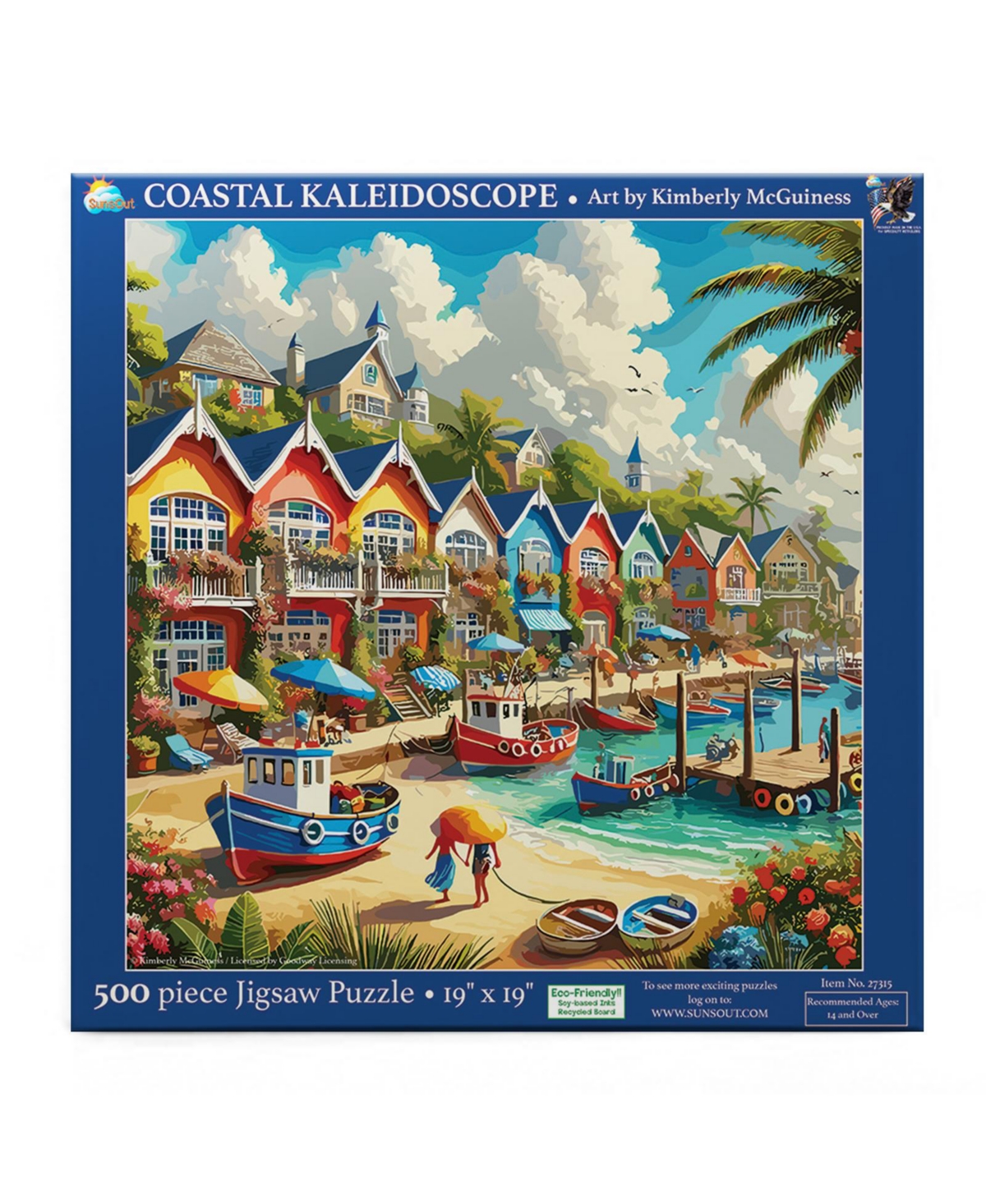 SunsOut Coastal Kaleidoscope 500 piece Jigsaw Puzzle for Adults