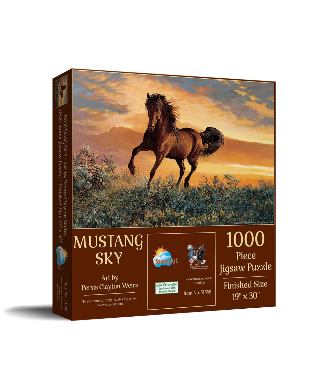 SunsOut Mustang Sky 1000 piece Jigsaw Puzzle for Adults