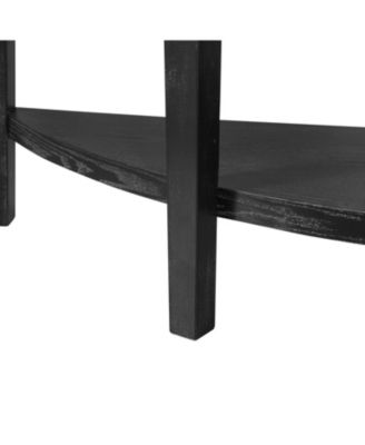 55" Wood Veneer Open Shelf Entry Table