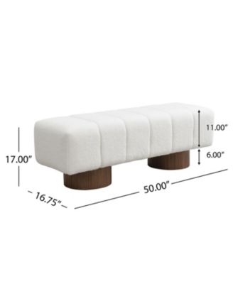 11" Boucle Upholstered Dining/Entryway Bench