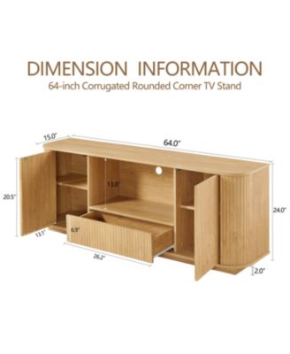 64" Wavy TV Stand - Natural