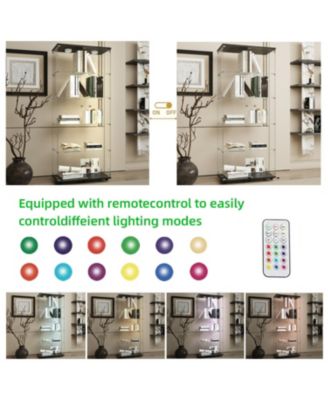 Streamdale Black Tempered Glass Display Cabinet with Lights & Locks