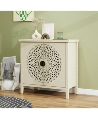 Streamdale Hollow-Carved 2 Door Accent Cabinet with Adjustable Shelf