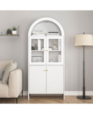 Streamdale Tech-Inspired Dome Cabinet- Snack Storage & LED Lighting