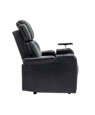 PU Leather Power Recliner w/ Cooling Cup Holder Bluetooth & USB