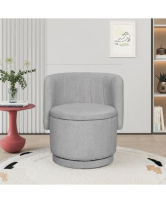 Streamdale 360 Degree Swivel Back Sofa Chair With Storage Space, Suitable For Bedroom and Living Room(Gray