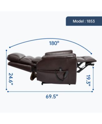 Streamdale Power Lift Recliner w/ Massage & Heat, 350 LBS, Brown