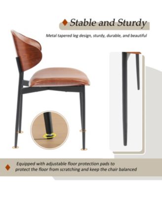 Bentwood Dining Chairs - Set of 2 Leather Seats