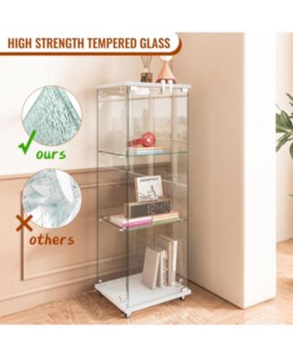 LED Glass Display Cabinet - White