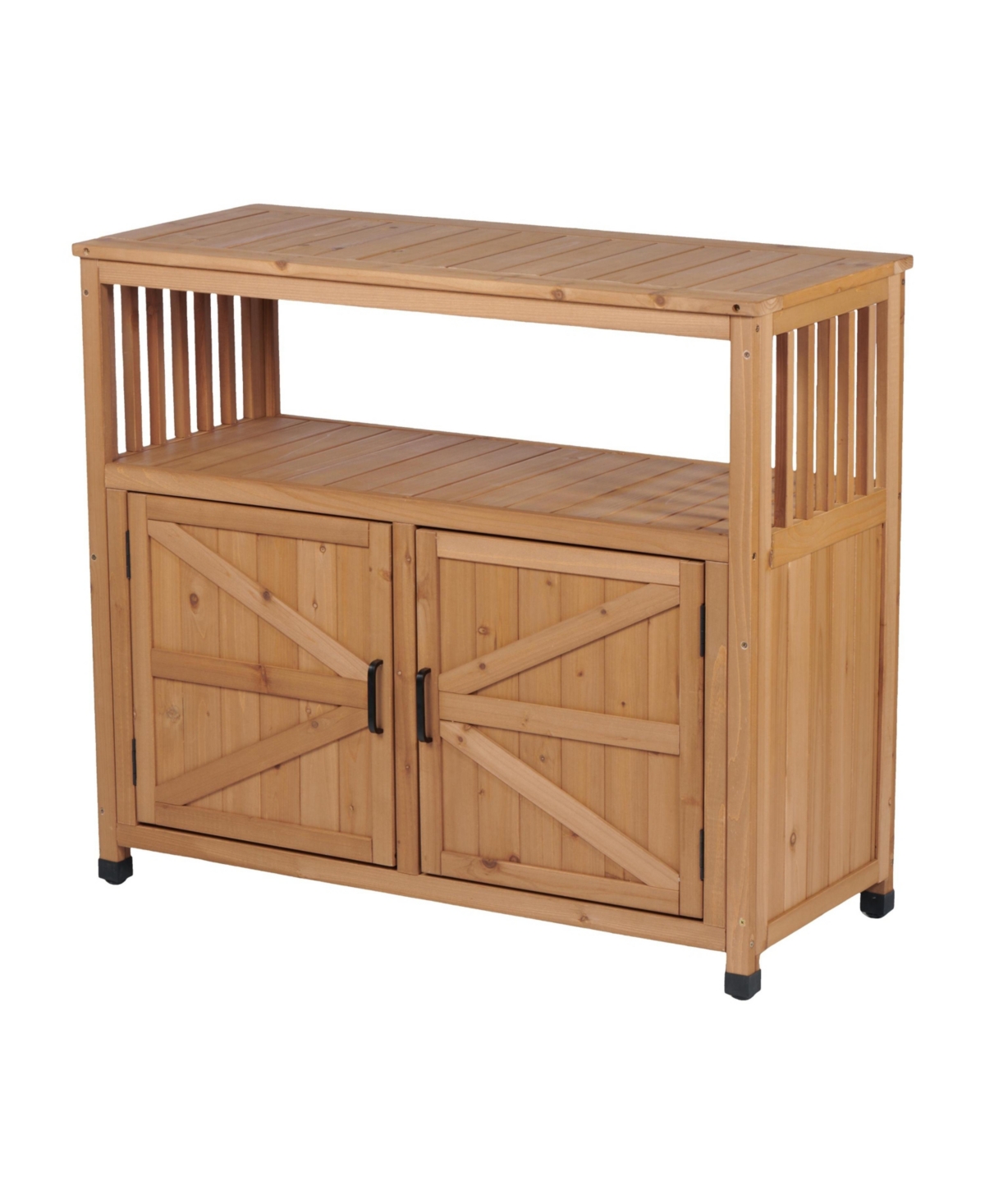 Streamdale Furniture Wooden Patio Bar Table Set with Storage