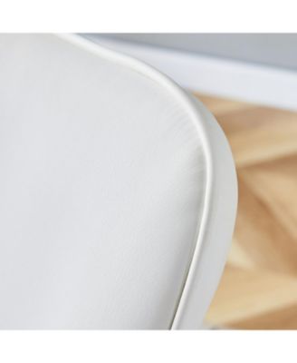 Streamdale White PU Dining/Office Chairs (4-Piece) - Silver Legs