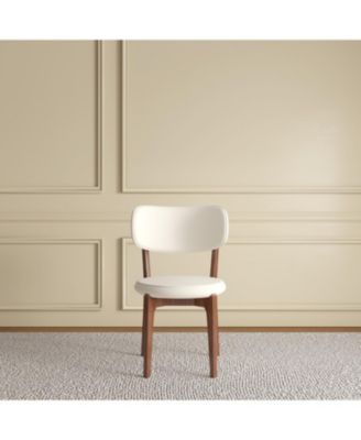 Streamdale Modern White PU Leather Dining Chairs (Set of 2)