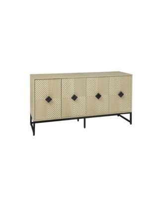 Modern Carved Sideboard Cabinet with Adjustable Shelf