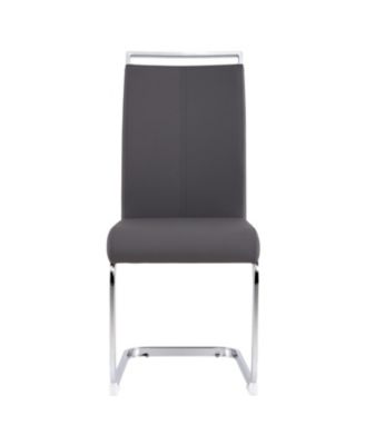Modern Grey PU Leather Dining Chairs (Set of 2)