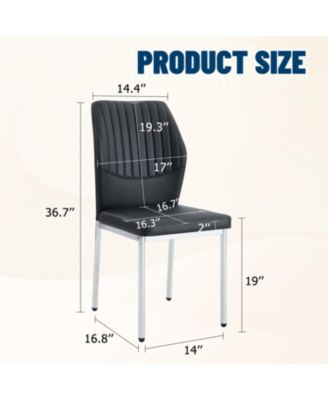 Luxury Black PU Dining Chairs - Silver Legs (Set of 4)