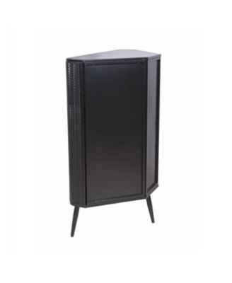 3-Tier Corner Cabinet with Glass Doors