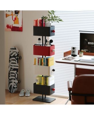  Black & Red Bookshelf/Side Table/Magazine Rack