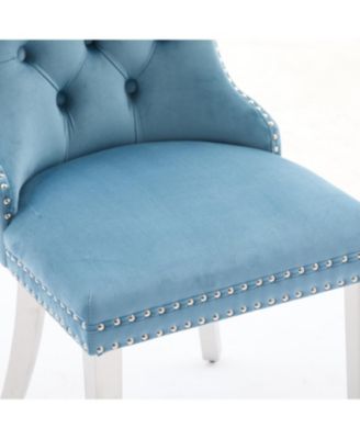 Velvet Dining Chair with Chrome Legs