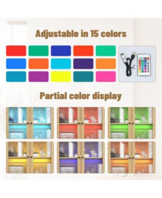 Wood Grain Tech Dome Cabinet - Snack Storage & LED Lighting