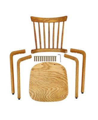 Solid Wood Slat Back Windsor Chair (Set of 2)