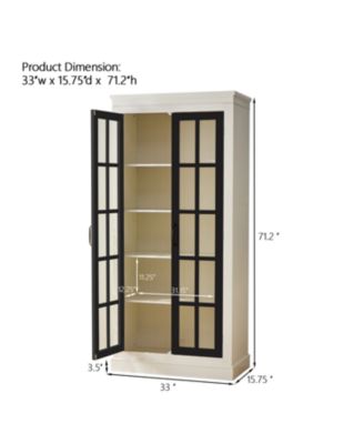 Rustic Glass Door Display Cabinet