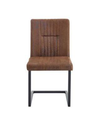 Ergonomic Brown Fabric Dining Chairs (Set of 4)