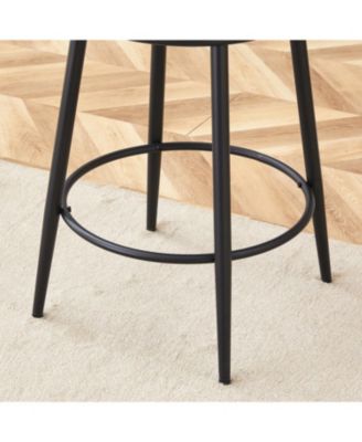 Ergonomic High Leg Bar Chairs - Black Fabric 35.5" - 2 Pack