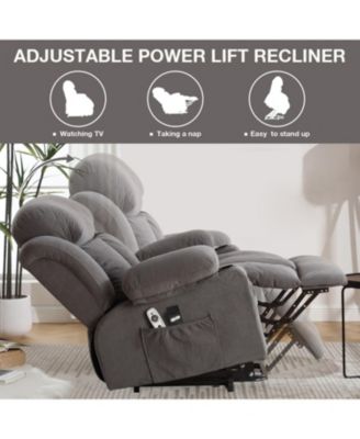 Power Lift Recliner with Heat & Massage (Grey)