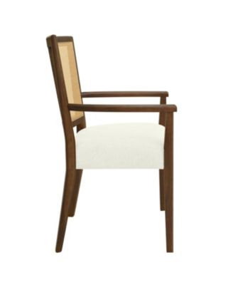  Arm Dining Chair (walnut+beige) Set of 2