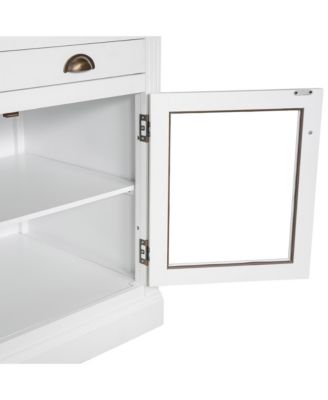 Streamdale Modern Bookcase with Glass Doors & Drawer, 83.4" Tall, White