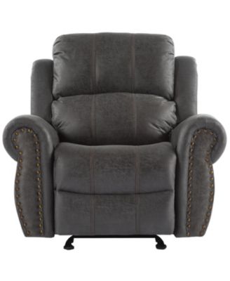 40.75" Wide Suede Manual Glider Standard Recliner, Slate