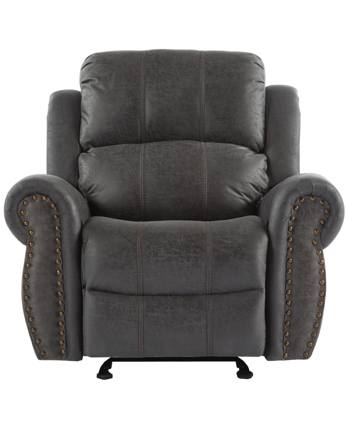 Streamdale Furniture 40.75" Wide Suede Manual Glider Standard Recliner, Slate