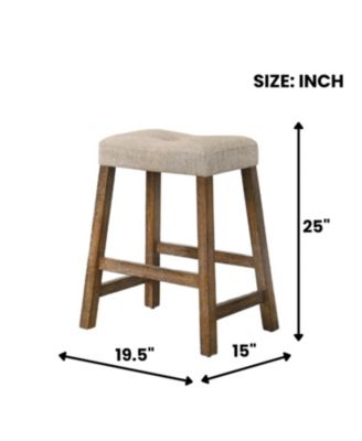  Rustic Backless Counter Stool Set of 2 - 25" Farmhouse Barstools