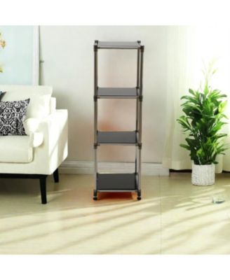 Streamdale Black 4-Tier Stainless Steel Shelving Unit - Heavy Duty, Durable