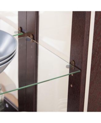 Lighted Glass Curio Cabinet with Adjustable Shelves