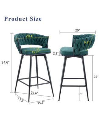 Retro Green Rotating Bar Stools (Set of 4)