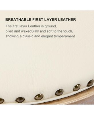 + 26" Seat Height (1pc) + Leather + Wooden + Bar Stool